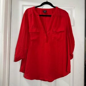 Torrid Harper Vibrant Red Blouse with Pockets